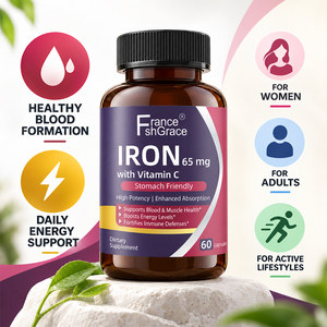 Suplemento de Hierro Shecome Personalizado 65 mg con Vitamina C, Apoyo para la Salud del Corazón, Cerebro e Inmunidad, 60 Cápsulas de Hierro - Product Image 3