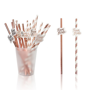 Paper <b>Straws</b> <b>Bride</b> Flags <b>Straws</b> Wedding Custom Package Printed Disposable Straight Paper Drinking <b>Straws</b> - Product Image 5