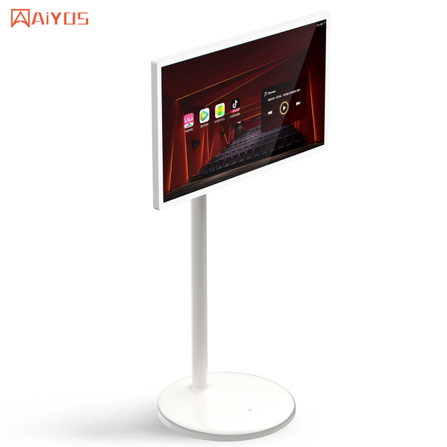 AIYOS 2025 Brand New Movable Stand Smart TV 24/27/32 Inch Touch Screen Television Display Portable Mobile TV for Home