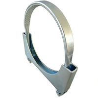 Pince de fixation d'échappement robuste en U à base plate, zinguée, pour camions européens