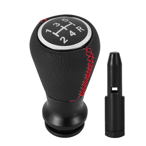 Pommeau de levier de vitesse en cuir avec surpiqûres rouges pour Citroën, style classique, boîte de vitesses manuelle - Product Image 2