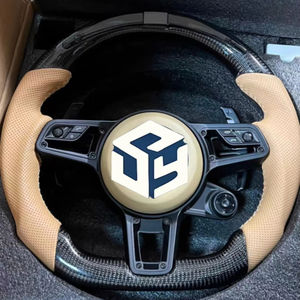 <span class=keywords><strong>Volante</strong></span> Deportivo Personalizado de Fibra de Carbono con LED y Cuero para Porsche, Diseño Deportivo para Modelos Macan, Cayenne, 718, 911, 918, 958, 970, 971, 958 - Product Image 1