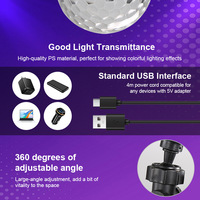 Nouvelle Lumière de Boule Disco en Plastique d'Intérieur Contrôlée, LED RVB Rechargeable avec Télécommande pour Fêtes DJ