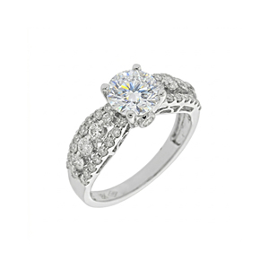 Bague de mariage personnalisée en or massif 10K 14K 18K avec diamant brillant de 1 carat cultivé en laboratoire, certifié IGI, qualité VVS-VS, pour les occasions spéciales - Product Image 1