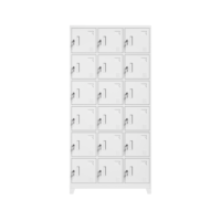 Casier de rangement en acier à 18 portes, armoire métallique multi-compartiments avec serrure à clé individuelle, armoire métallique pour salle du personnel d'usine