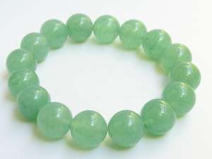 Bracelet élastique en aventurine verte, perles sphériques lisses, perles rondes, unique en son genre, plastique, unisexe, anniversaires, fêtes - Product Image 3