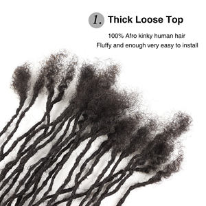 Vastes Locks Naturelles Cheveux Humains, Extensions de Locs Faites à la Main, Interlocs de Cheveux Humains pour Femmes - Product Image 3