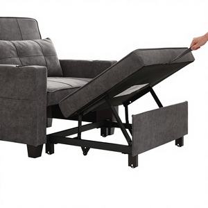 Canapé-<span class=keywords><strong>lit</strong></span> moderne 1 place, pliable, gain de place, structure <span class=keywords><strong>en</strong></span> bois massif et acier inoxydable, écologique, pour appartement, chambre, hôtel - Product Image 4