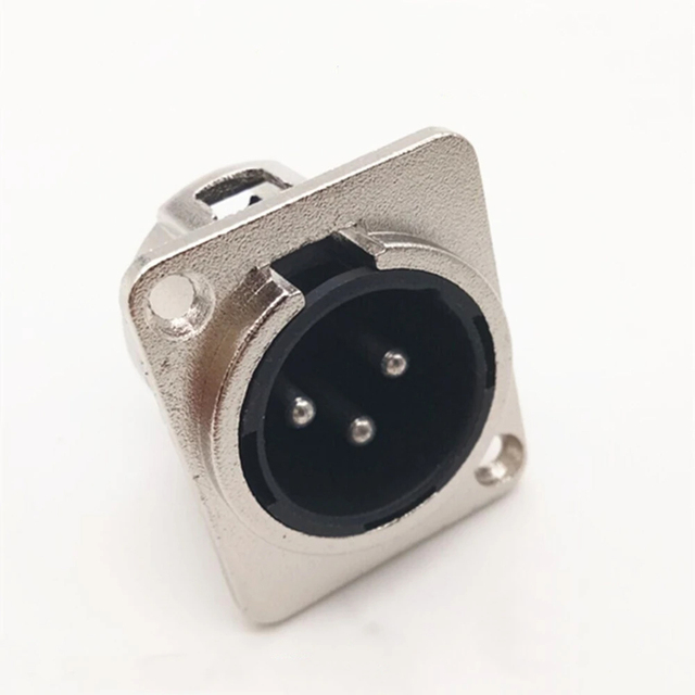 3Pin XLR Socket Male Panel Mount Chassis Socket Mic Jack Audio Connector With Solder Terminals for Patch Bay Snake Cable
