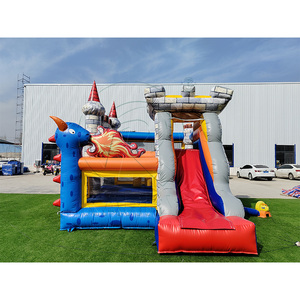 Château gonflable commercial à thème Dragon Souffleur de Feu avec toboggan pour fêtes d'anniversaire d'enfants - Product Image 1
