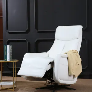 포스트 모던 미니멀리스트 침실 정품 가죽 악센트 회전 의자 라운지 의자