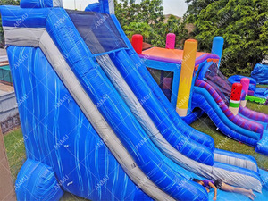 Tobogán <span class=keywords><strong>de</strong></span> agua inflable gigante <span class=keywords><strong>de</strong></span> PVC para patio trasero, tobogán <span class=keywords><strong>de</strong></span> agua inflable <span class=keywords><strong>de</strong></span> 22 pies con piscina, color <span class=keywords><strong>azul</strong></span>, gran oferta - Product Image 3