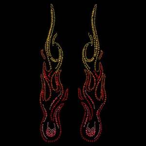 Chama Design Hotfix Ferro-on Patch De Cristal com Pedrinhas Fogo Feito De Transferência De Vidro Hotfix Crystal Transfer Design - Product Image 2