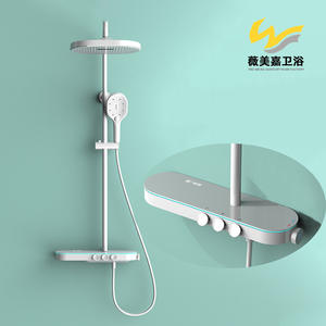 Vimijia Robinet mitigeur de douche à trois fonctions (chaud/froid) avec douchette de plafond, en cuivre brossé gris ZY-228033-Y, pour la maison - Product Image 2