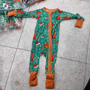 ชุดนอนเด็กทารกผ้าไผ่ลายสัตว์สั่งทำพิเศษ 95% ไผ่ 5% สแปนเด็กซ์ - Product Image 1
