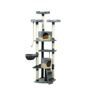 Hitam kayu solid <span class=keywords><strong>maine</strong></span> <span class=keywords><strong>coon</strong></span> kawaii besar hitam scraper kucing pohon xxl desain kecil - Product Image 5