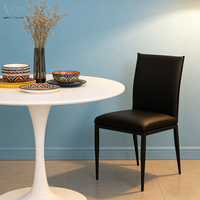 Chaise de salle à manger en cuir rembourrée, style minimaliste, mobilier de salle à manger moderne nordique de luxe, pour table à manger