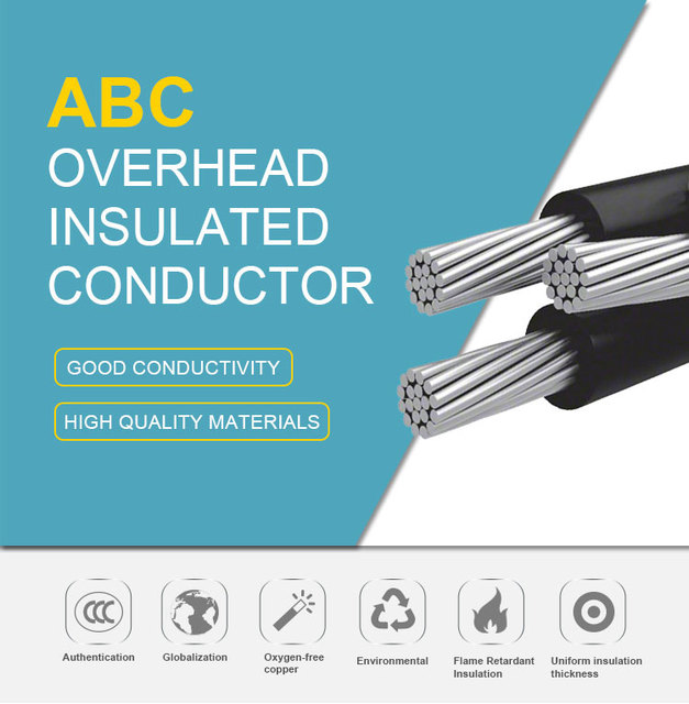 3 Core 6mm 10mm 16mm 25mm 95mm 120mm XLPE Insulated Aluminum Overhead IEC Standard 0.6/1kV Low Voltage ABC Aerial Bundle Cable