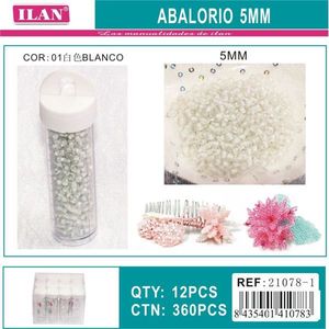 ILAN Abalorio Perline bianche da 5 mm per la creazione di gioielli e forniture per la creazione di gioielli - Product Image 1