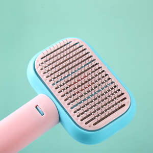 Reusable Self-Cleaning Slicker Pet Grooming Brush One Release <b>Button</b> Pet Hair Cleaner Brush for Shedding - Product Image 3