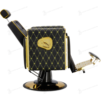 Fauteuil de lavage de luxe rétro pour salon de coiffure, station de lavage de cheveux en cuir PU avec cuvette en céramique, fauteuil de barbier