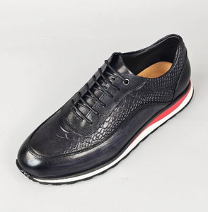 Chaussures décontractées en <span class=keywords><strong>cuir</strong></span> de vache pour hommes, à lacets, respirantes, imperméables, semelle en caoutchouc, bout rond, été, taille 38-46, noir, bleu, marron, vert - Product Image 1