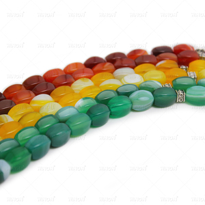 Winon Tasbih 8*12mm con 33 Perle Rettangolari Intrecciate a Strisce Rosse, in Agata, Gioielli Turchi, Misbaha, <span class=keywords><strong>Rosario</strong></span> Musulmano - Product Image 6