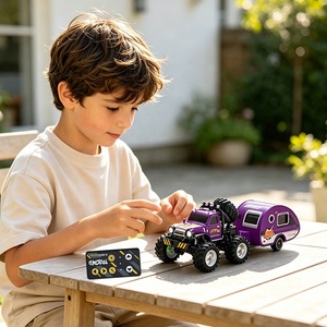 WGNRC Q223 1/64 <span class=keywords><strong>Mini</strong></span> Voiture de Course avec Remorque Jouet, <span class=keywords><strong>Mini</strong></span> Voiture RC Tout-Terrain, <span class=keywords><strong>Mini</strong></span> Camion RC Télécommandé 2.4G avec Remorque Caravane - Product Image 3