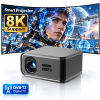 Projecteur 2026 Android TV Wifi 4K Full HD avec autofocus et haut-parleurs, projecteur extérieur, home cinéma, télévision numérique DVB-T2