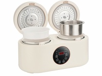 Cuiseur à riz multifonctionnel intelligent à double chambre avec cuisson à pression pour micro-ondes Pot ménager détachable de 4L
