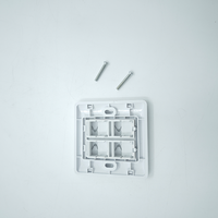 Placa de Red RJ45 de 4 Puertos Tipo 86, Placa de Pared de PC ABS con Impresión de Logotipo, Placa de Red de 4 Puertos Tipo 86