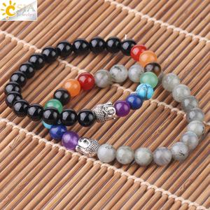 CSJA-Bracelet de Guérison avec 7 Chakras, Pierres Précieuses Naturelles, Tête de Bouddha, Reiki, G868 - Product Image 4