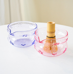 Japanese Green Tea Ceremony Chawan Whisk Holder Bamboo Chasen Salad Porridge Cup Clear Pink <strong>Mixer</strong> <strong>Glass</strong> Matcha <strong>Bowl</strong> With Spout - Product Image 6