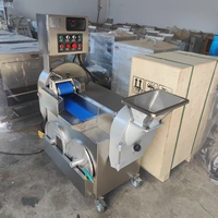Nueva Máquina Cortadora de Verduras y Frutas de Doble Cabezal de Acero Inoxidable con Motor, Procesador de Cebollas y Patatas, Tamaño de Corte Ajustable