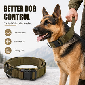 Collier tactique personnalisé pour <span class=keywords><strong>chien</strong></span>, robuste, avec poignée de contrôle, rembourré en nylon, boucle en métal, pour l'entraînement <span class=keywords><strong>K9</strong></span> - Product Image 4