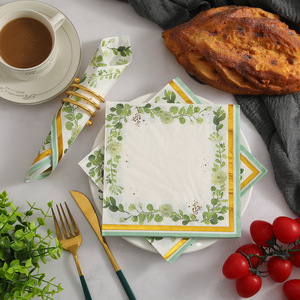 Printed Paper Napkins 330mm Square Floral Design For Themed Party Disposable Serviettes - Product Image 1