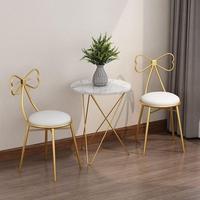 Chaise de maquillage et de salle à manger moderne détachable pour chambre de fille, motif papillon princesse