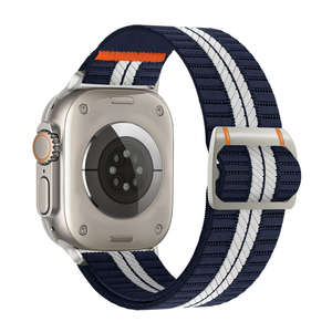 Win-Win Nylon <span class=keywords><strong>Loop</strong></span> Band für Apple Watch 10 Ultra2 9 8 7 6 5 Atmungsaktives Sport band mit Schiebe schnalle für Männer Frauen - Product Image 6