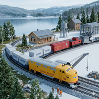HANFLY - Juego de Tren Eléctrico a Escala HO 1/87, Locomotora Diésel Union Pacific, Vagón de Carga HO, Rueda de Metal, Motor Diésel a Escala HO