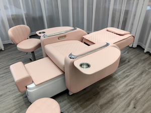 Fauteuil de pédicure électrique moderne pour salon, avec bassin à pieds LED 7 couleurs, design inclinable, drainage automatique sans tuyauterie - Product Image 4