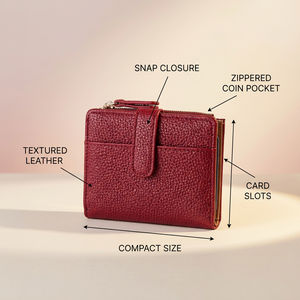 Cartera Delgada de Cuero para Mujer con Cierre, Tarjetero, Ventana para Identificación, Monedero, Forro de Poliéster, Uso Diario - Product Image 5