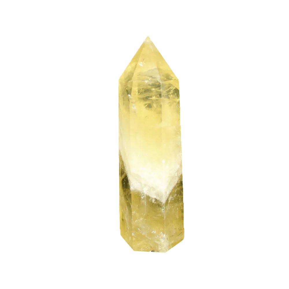 Toptan yüksek kalite doğal citrine kristal noktası kristal doğal şifa