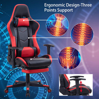Ensemble de table de jeu pour ordinateur portable PC avec éclairage LED RGB, en métal noir, avec chaise de jeu