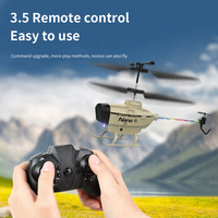 Hélicoptère RC militaire télécommandé 2,4 GHz 3,5 canaux avec évitement d'obstacles, maintien d'altitude, en alliage, avec lumières