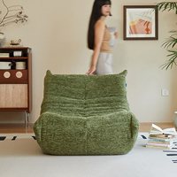Fauteuil lounge Caterpillar moderne en tissu vert, style Togo, canapé surdimensionné pour salon, chambre, hôtel, maison d'hôtes