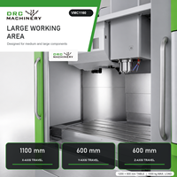Centre d'usinage vertical CNC VMC1160 à prix d'usine, fraiseuse 3 axes 1100x600x600mm BT40 OEM