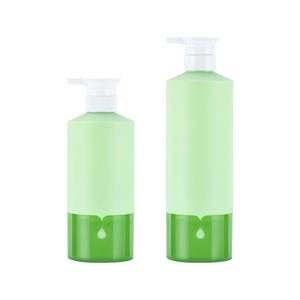 Bouteille de shampoing cylindrique HDPE 500/750ml bouteille de gel douche lotion vide en sérigraphie verte vente en gros - Product Image 1