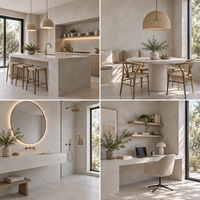 Revêtement intérieur en microciment sans joint, peinture décorative pour murs et sols en béton, finition lisse imperméable, cuisine, salon, salle de bain