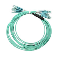 Cordon de brassage fibre optique LC/UPC-LC/UPC 8 fibres OM3-150 µm Multimode Aqua pour centre de données, PON, CATV, FTTH, salle serveur, panneau de brassage 1-20m