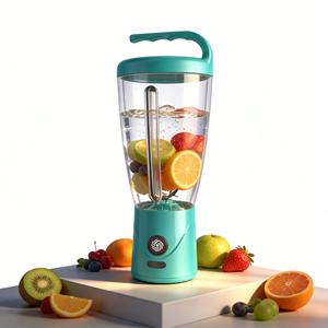 เครื่องปั่นแบบพกพา 1000 มล., เครื่องคั้นน้ำผลไม้ไร้สายแบบชาร์จได้, ใบมีดสแตนเลส 6 ใบ, ความจุขนาดใหญ่ 1 ลิตรสำหรับปั่นและคั้นน้ำผลไม้ - Product Image 1
